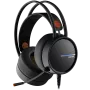 CANYON INTERCEPTOR GH-8A, mängupeakomplekt 3,5 mm pistikuga ja USB-ühendusega LED-taustvalgustuse jaoks, reguleeritava mikrofoniga ja helitugevuse regulaatoriga, 2in1 3,5 mm adapteriga, kaabel 2 m, must ja oranž