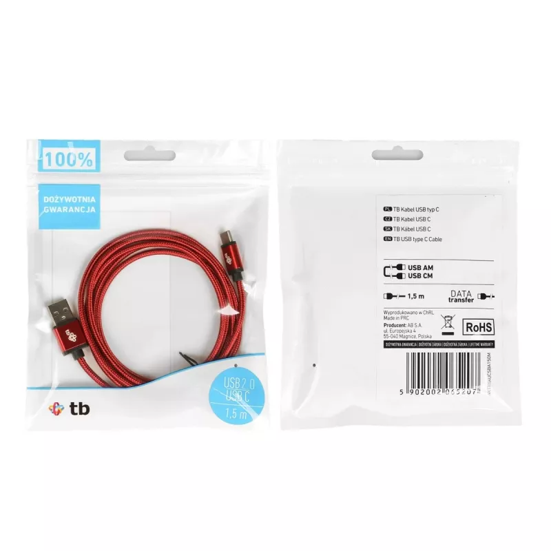TB USB - USB C-kaabel 1,5 m rubiin (AKTBXKUCSBA150M)