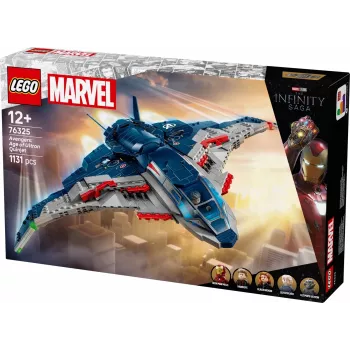 LEGO konstrueerimiskomplekt Quinjet 76325 — Marvel, 1131 osa, 5 minifiguuri, vanusele 12+, 280×450×300 mm