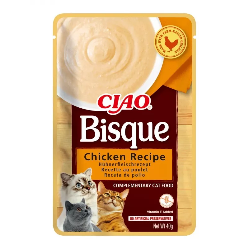 INABA Ciao Bisque kreemsupp kassidele, kana, veiseliha ja kala, 10 x 40 g