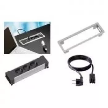 Bachmann POWER FRAME 3-kohaline - Raam portide jaoks - Hõbehall, RAL 9006 (317.000)