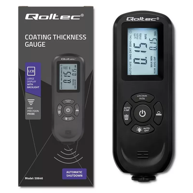 Kattekihi paksuse mõõtur QOLTEC 50646 LCD 0–2000 µm