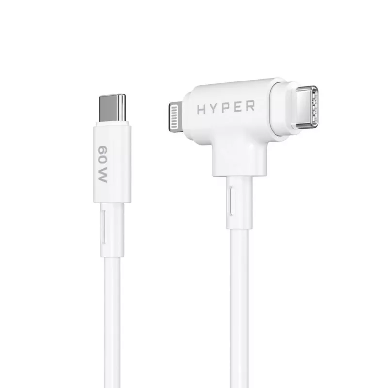 HYPER HyperJuice USB-kaabel USB 2.0 1.5 m USB C USB C/Lightning Valge