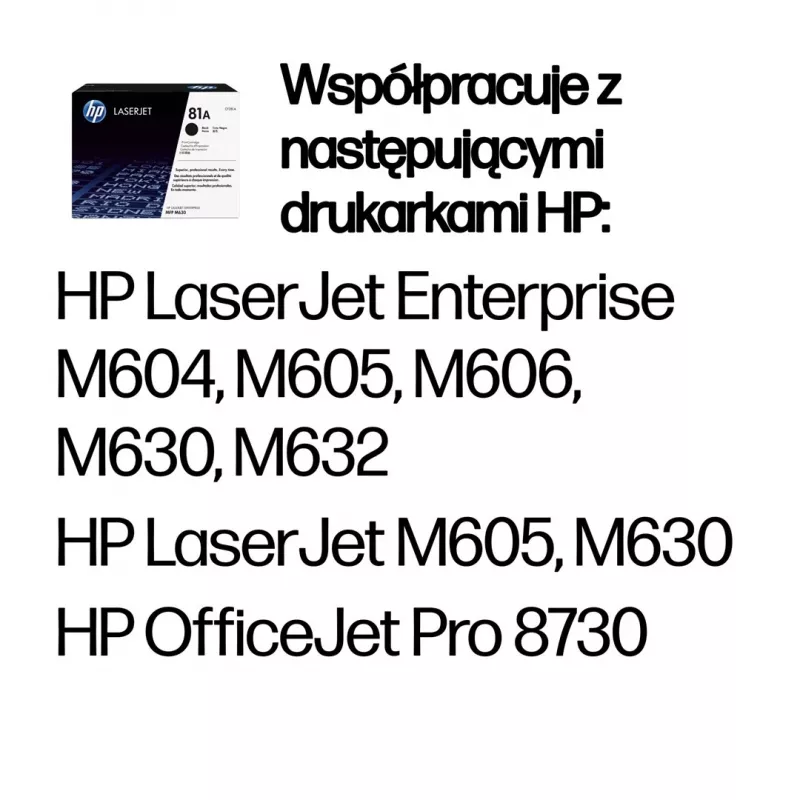 HP 81A must originaal LaserJet toonerikassett, 10500 lehekülge, must, 1 tk