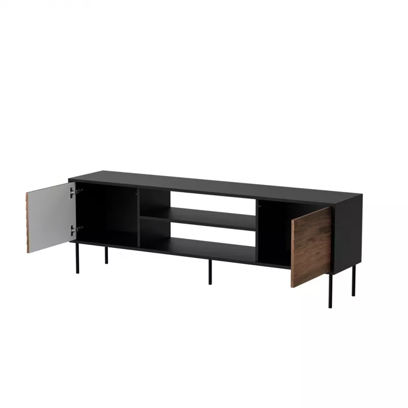 TV kapp cama meble EF CORTINA 180×40×60 cm, pealmine must, raam pähkel