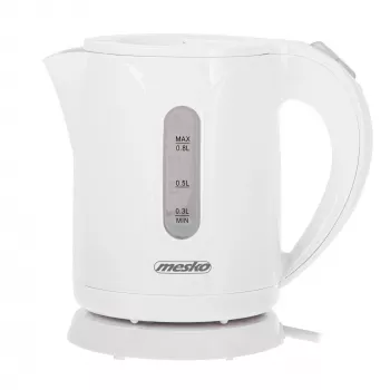 Mesko veekeetja | MS 1376 | Elektriline | 850 W | 0,8 L | Plastik | 360° pöörlev alus | Valge