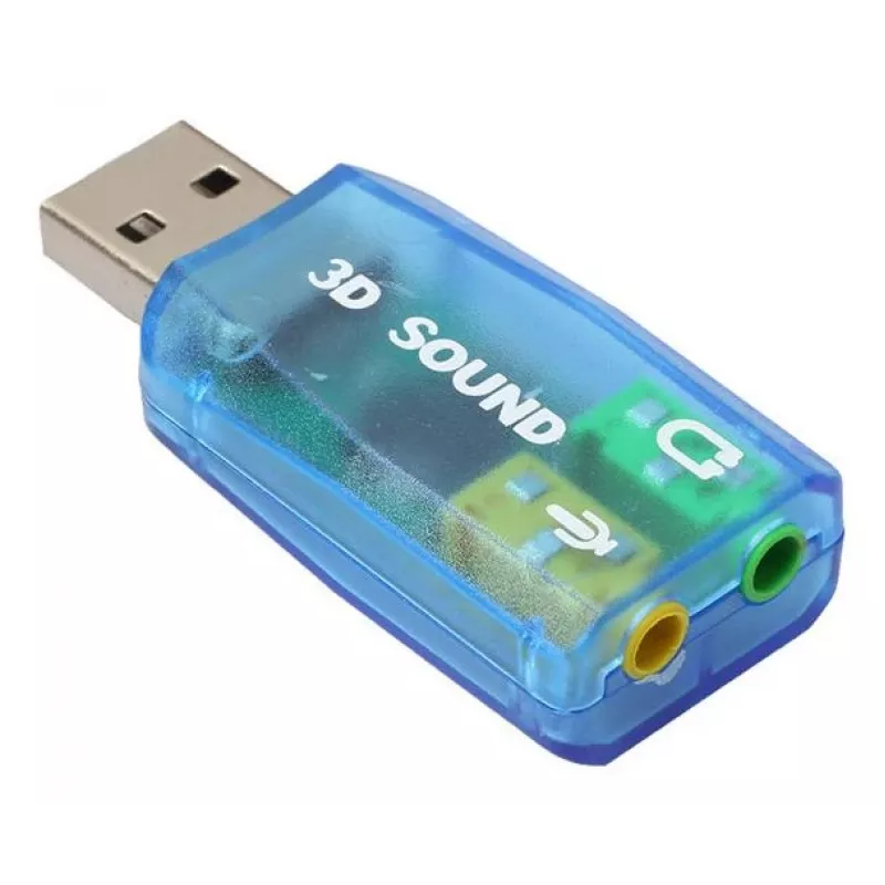 USB väline helikaart Gembird Virtus2 — USB-liides, 3,5 mm kõrvaklapid, sinine läbipaistev