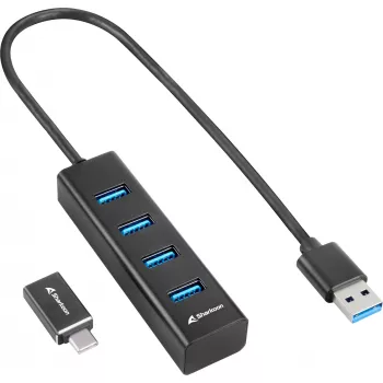 Sharkoon Liidesejaotur USB 3.2 Gen 1 (3.1 Gen 1) Type-C 5000 Mbit/s Must