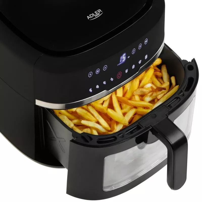 Adler AD 6318 kuumaõhufritüür, 8 l, 2500 W, LCD-ekraan, 9 programmi, must