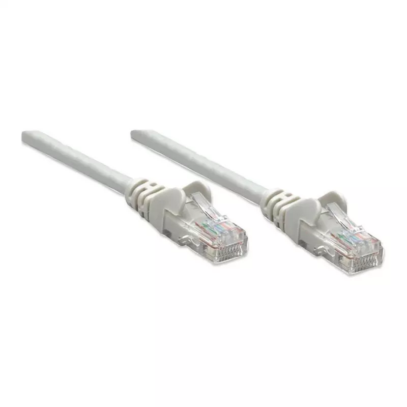 Intellinet Network patch-kaabel, Cat6, 2m, Hall, CCA, U/UTP, PVC, RJ45, Kullatud kontaktid, Haakumisvastane, Kaitsetorbikuga, Eluaegne garantii
