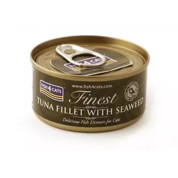FISH4CATS Tuunikalafilee vetikaga - märg kassitoit - 70g