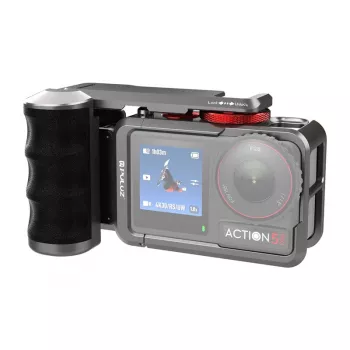 Metallist kaitsekarp Puluz käepidemega DJI Osmo Action 5 Pro / Action 4 / Action 3 jaoks