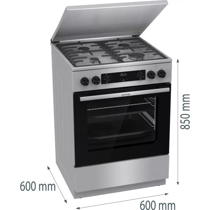 Gorenje GKS6C71XF vabalt seisev pliit hõbedane
