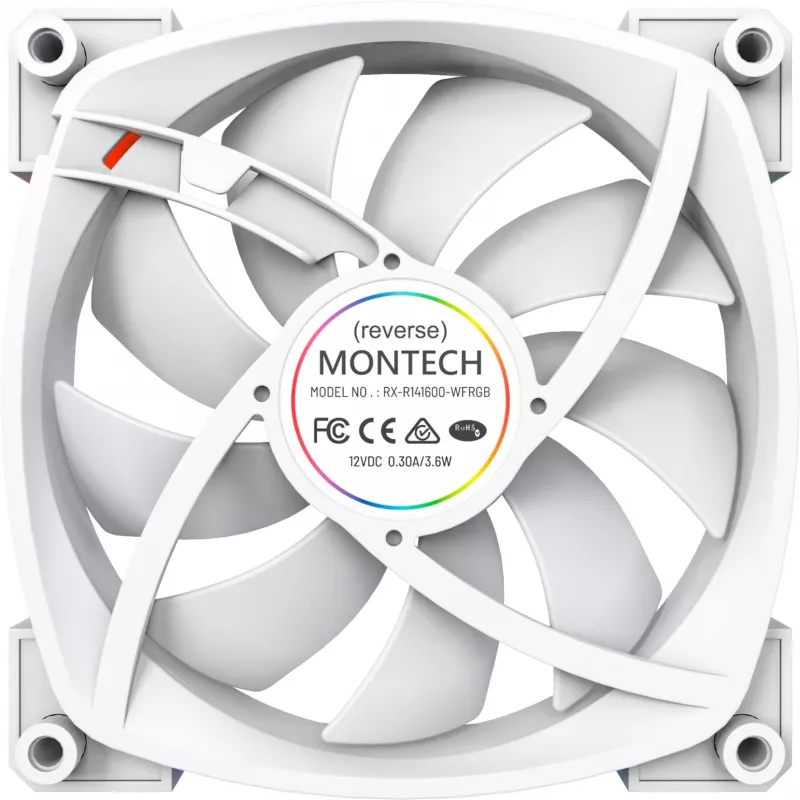 Montech RX140 PWM 140mm ARGB korpuse ventilaator - valge