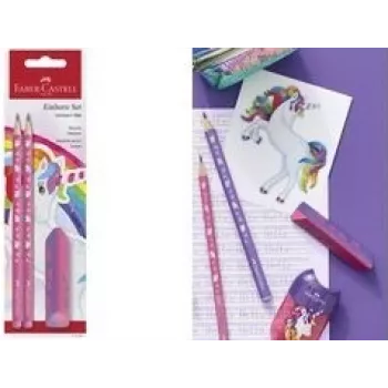 Puidust pliiatsikomplekt Faber-Castell Einhorn HB Roosa — 1 komplekt