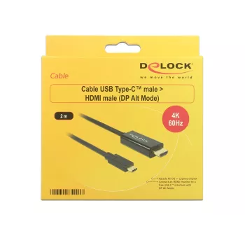 Video kaabli adapter DeLOCK 85291 USB USB-C HDMI 2 m Must