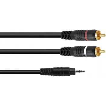 Audio adapterkaabel Omnitronic 3,5 mm pistikupesa kuni 2×RCA, 6 m, mudel 30225148