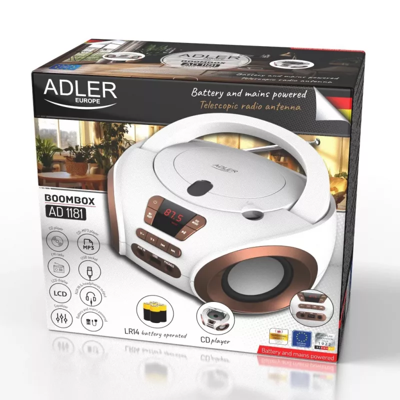 ADLER AD 1181wc - CD/MP3-mängija (boombox)