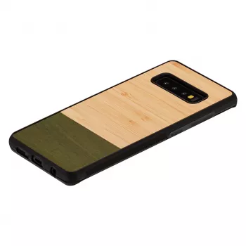 Nutitelefoni ümbris man and wood Samsung Galaxy S10 Plus jaoks — bambusmets must