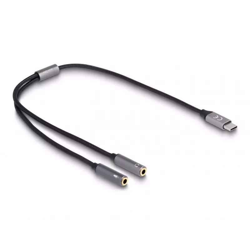 USB USB-C DAC-adapter DeLOCK 66616 24 bitti 96 kHz 2 x 3,5 mm