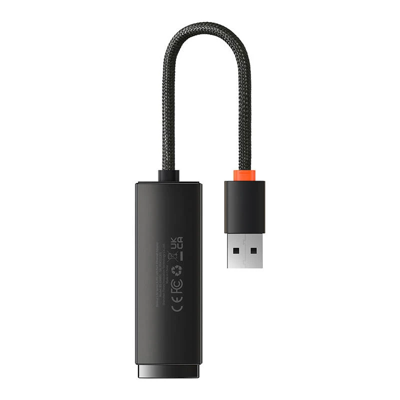 Baseus Lite Series USB-lt RJ45 võrguadapterile, 100Mbps (must)