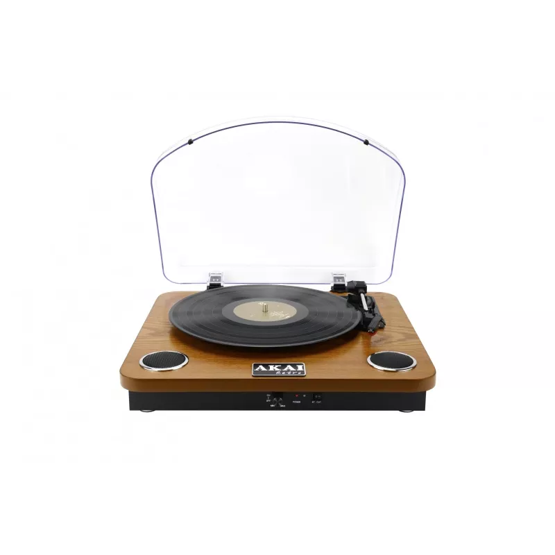 Rihmülekandega helipleier AKAI ATT-11BT — pruun, 33/45/78 RPM, 0,8 W RMS