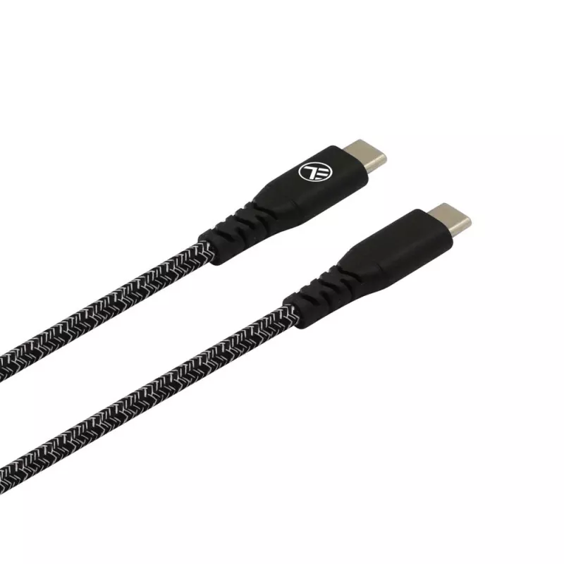 USB USB-C to USB-C andmekaabel Tellur TLL155471, 1 m, 3 A, 60 W PD, nailonpunutud, must