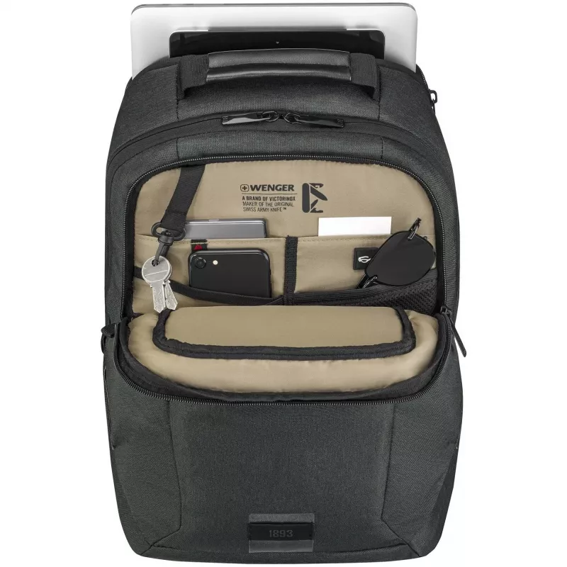 WENGER MX ECO Professional 40,64cm 16tolline sülearvuti seljakott 25,4cm 10tollise tahvelarvutitaskuga söe