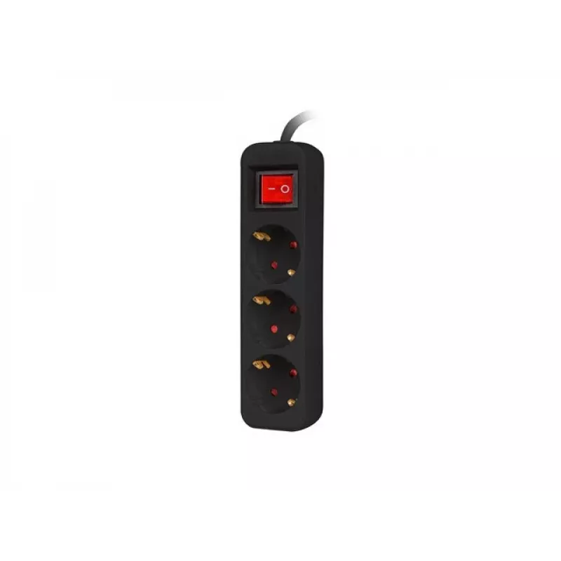 Pikendusjuhe Lanberg PS1-03F-0150-BK 1,5 m 3 vahelduvvoolu pistikupesa Siseruumides Must