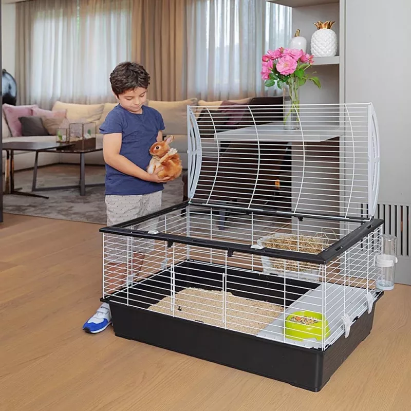 Puur FERPLAST Casita 100 küülikutele ja merisigadele, Metall/Plast, 960×570×560 mm, Taupe/Valge