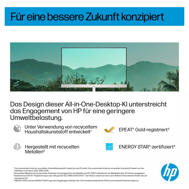 HP AI 27-cr2275ng - Kõik-ühes (Terviklahendus) - Core Ultra 7 255U - RAM 16 GB - SSD 512 GB - NVMe - Intel Graphics - 1GbE, Bluetooth 5.3, Wi-Fi 6 - WLAN: 802.11a/b/g/n/ac/ax,