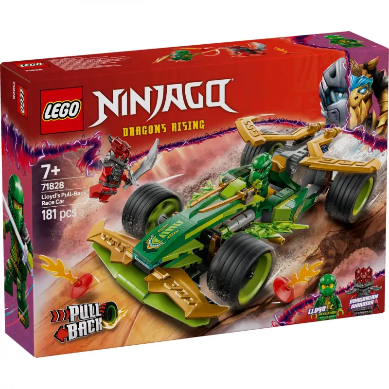LEGO ehituskomplekt NINJAGO Lloyd's Action Speedster 71828, 181 osa, 2 minifiguuri, vanus 7+