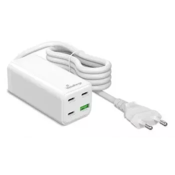 MediaRange MRMA124 mobiilseadmete laadija 100 W vahelduvvool, 3x USB-C, 100–240 V sisend, 1,5 m kaabel, valge