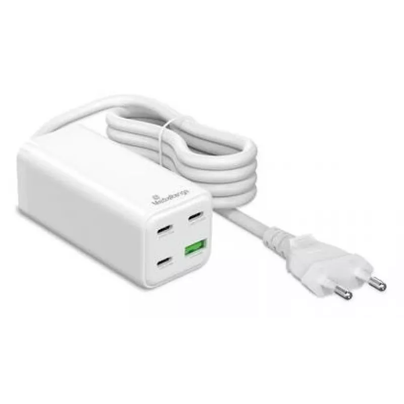 MediaRange MRMA124 mobiilseadmete laadija 100 W vahelduvvool, 3x USB-C, 100–240 V sisend, 1,5 m kaabel, valge