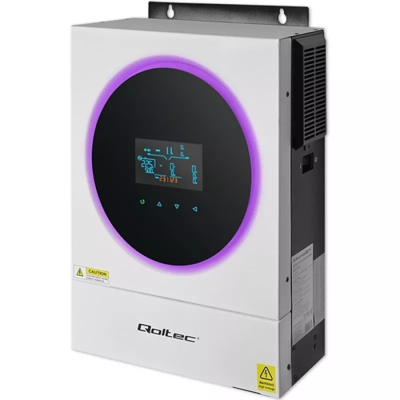 Qoltec, pingemuundur, hübriidpäikeseinverter Off-Grid 4kVA 4kW 120A MPPT LCD Wi-Fi BMS Sinus