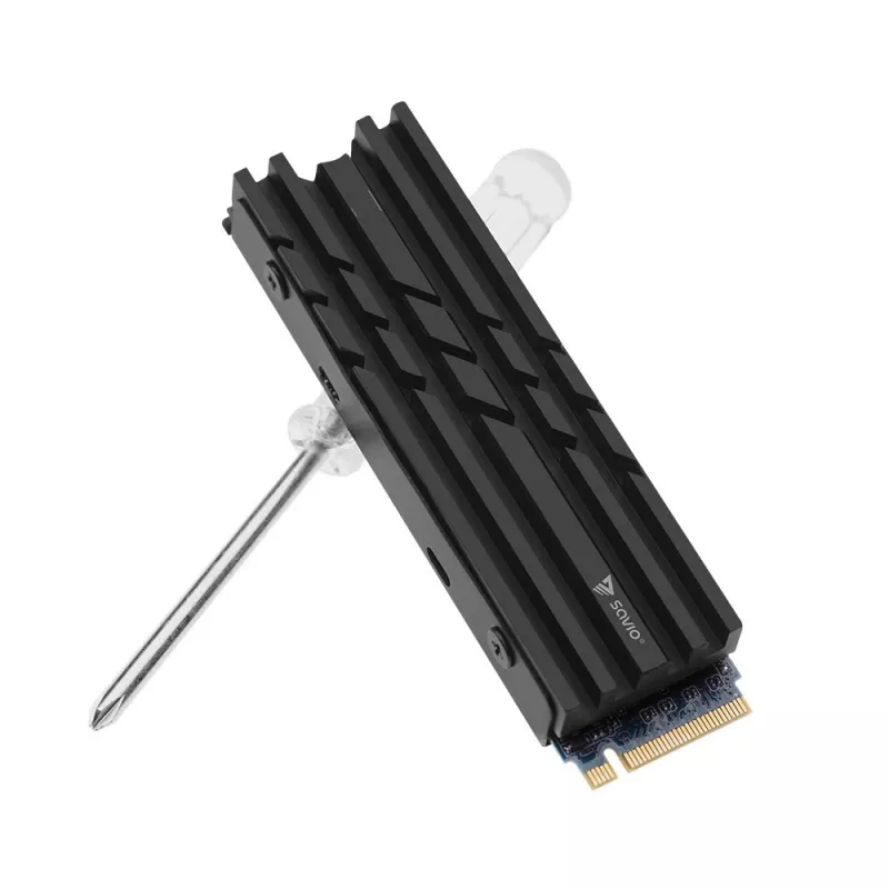 Õhkjahutus SAVIO M.2 NVMe 2280 AK-60 must jahutusradiaator 22x80 mm SSD-le