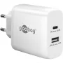 USB-C Dual-Fast Charger, PD, GaN, 65 W (valge, 1x USB-C, 1x USB-A, Power Delivery)