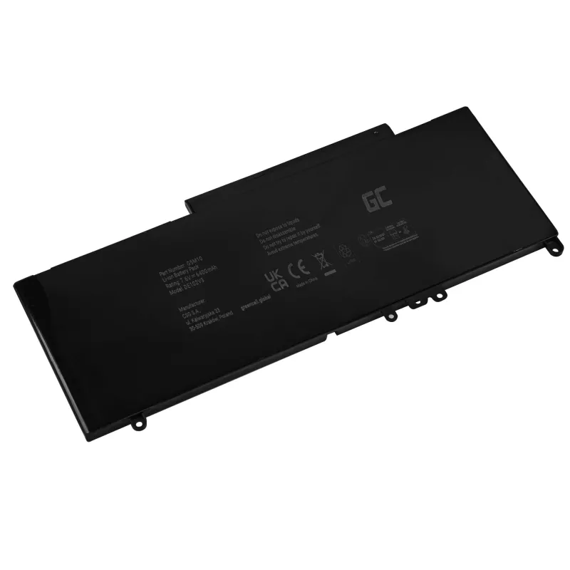 Aku roheline Cell DE102V3 DELL Latitude E5250 E5450 E5550 jaoks, 7,6 V 6200 mAh LiPo, must