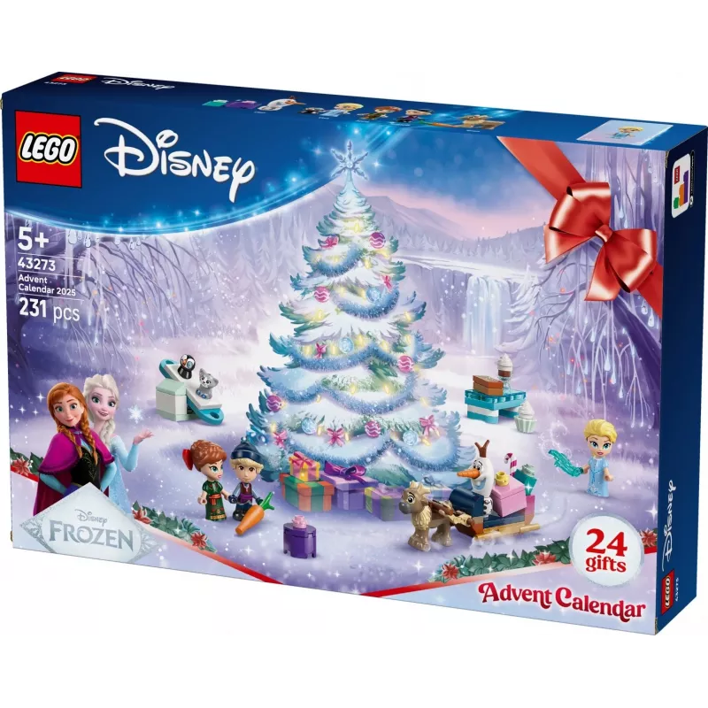 Ehitusmänguasi LEGO Disney Frozen Advent Calendar 2025 komplekt 43273 — 231 osa, 4 minifiguuri, vanus 5+