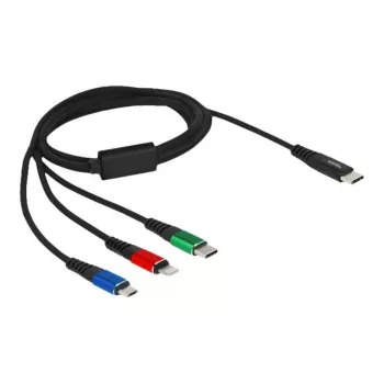 DeLOCK USB-laadimiskaabel 3 in 1 USB USB-C kuni Lightning Micro USB 1 m