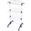 Pesukuivatusrest Leifheit Pegasus 1081529, kokkupandav metallist/plastist kuivati, kuivatuspinda 42 m, rattad, riidepuuklambrid, 76,5×700×1450 mm