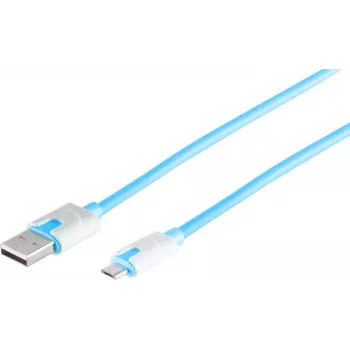 USB-kaabel S/CONN 14-50013 USB 2.0 2 m USB A – Micro-USB B sinine