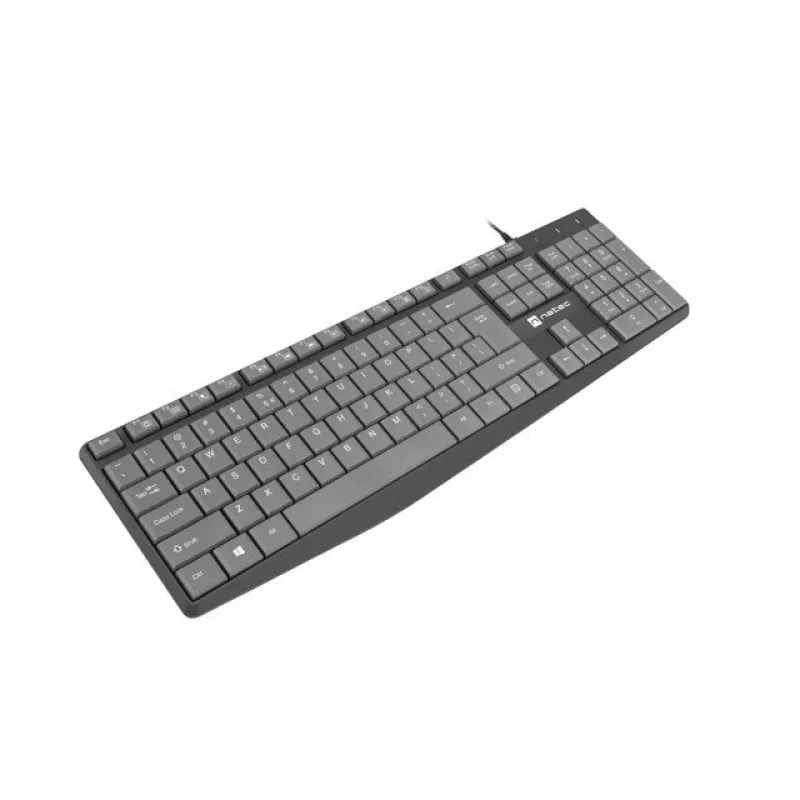 Juhtmega täissuuruses klaviatuur NATEC NKL-1507 USB QWERTY US International Hall/Must, 105 klahvi, numbriklaviatuur