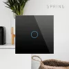 Üheosaline puutelüliti Spring mudel 0 must klaasviimistlus