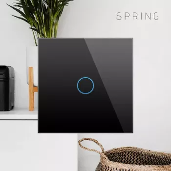 Üheosaline puutelüliti Spring mudel 0 must klaasviimistlus