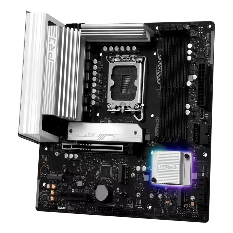 Emaplaat ASROCK B860M Pro RS — Intel B860, LGA 1851, micro ATX, DDR5, 4× DIMM, 2.5Gb LAN, 1×PCIe5 x16