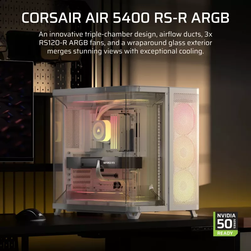 PC korpus Corsair AIR 5400 RS-R ARGB Midi Torn Valge
