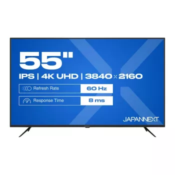 139,0 cm / 55 tolli (3840x2160) JAPANNEXT JN-IPS550UHD60F 16:9 IPS 60 Hz HDMI USB WLAN kõlar must