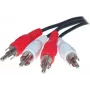 S/CONN 2 x 2 RCA 10 m helikaabel Must Punane Valge Isane Isane