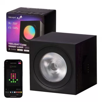 Smart laualamp Yeelight Cube — mitmevärviline, Wi‑Fi/Bluetooth, 2,4 GHz, Bluetooth 5.0, AC 100–240 V, 1,5 m kaabel, must